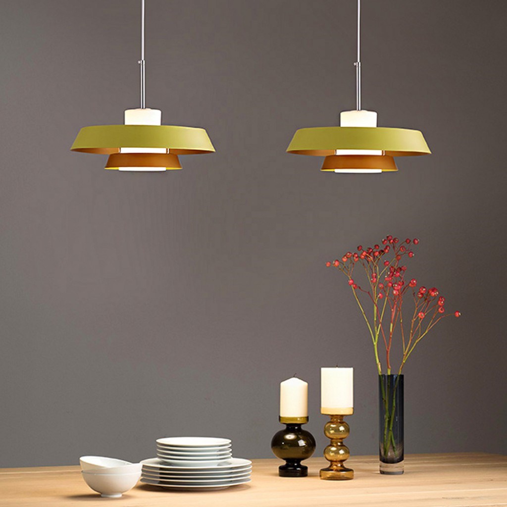 北歐 盤型 跳色層疊 吊燈