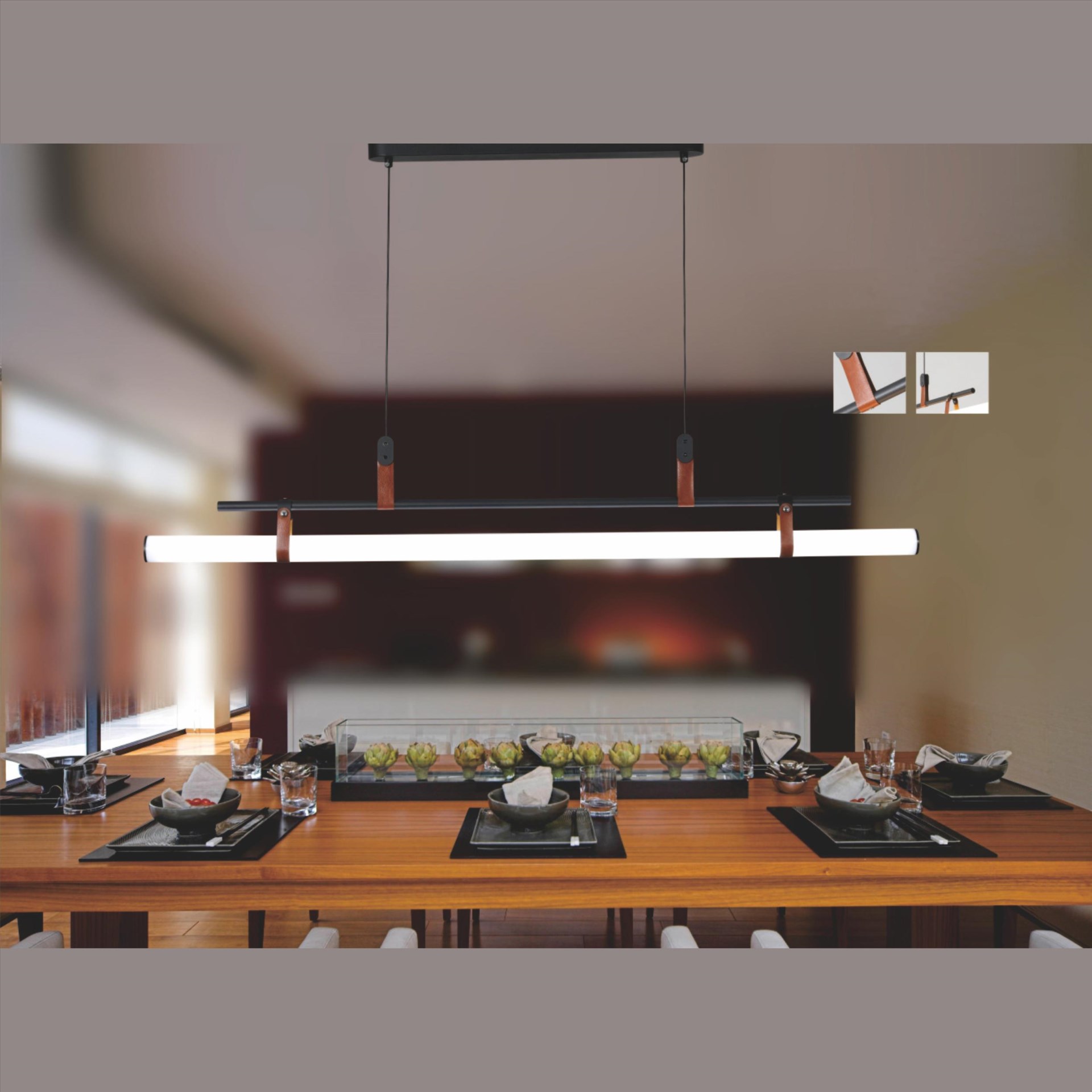 Leather 皮革線型吊燈