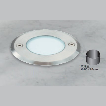 預埋盒85x70 LED 3W 3000K 不銹鋼地底燈