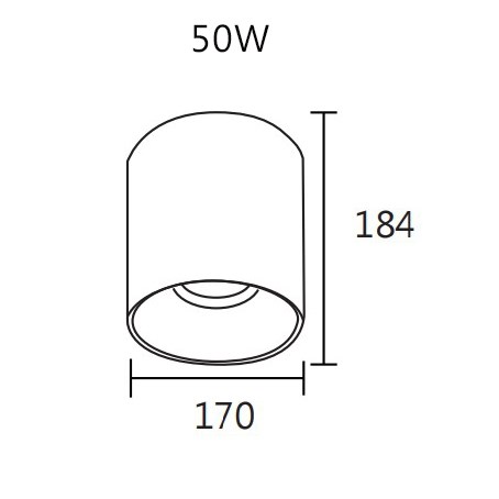 LED 30W/40W/50W 防水筒燈 白/黑 可選色溫