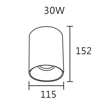 LED 30W/40W/50W 防水筒燈 白/黑 可選色溫