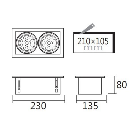 MR16 LED 14W 白框二盒燈