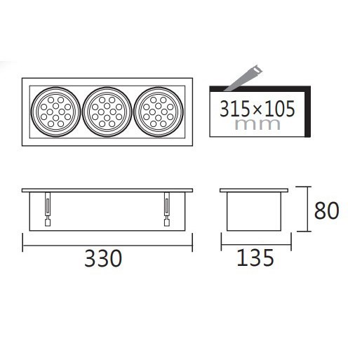 MR16 LED 21W 白框三盒燈
