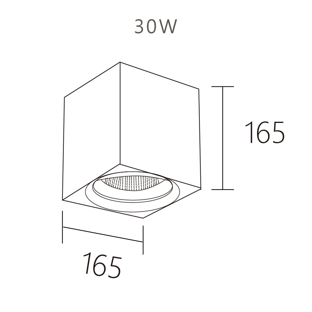 LED 12W/20W/30W 方形筒燈 白/黑