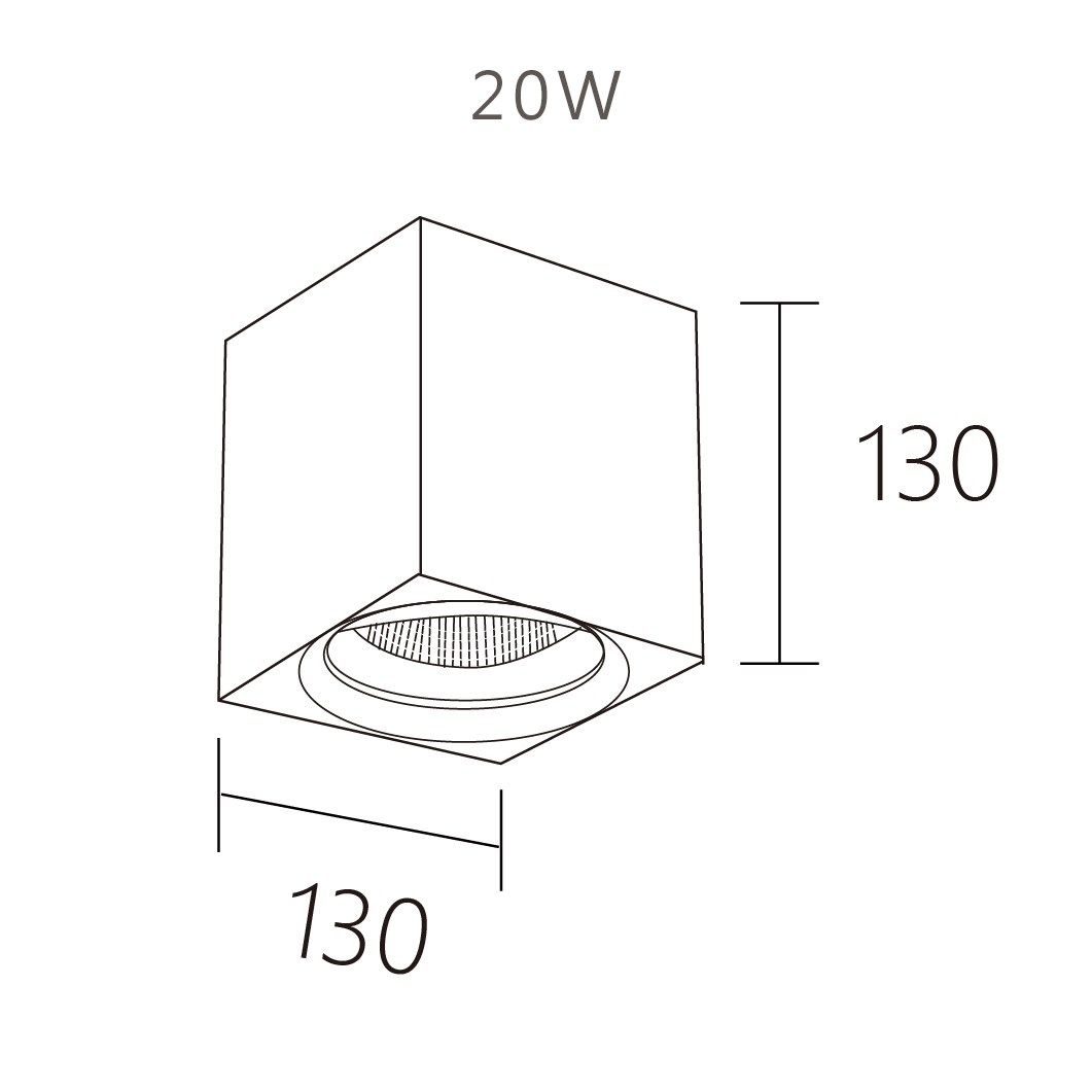 LED 12W/20W/30W 方形筒燈 白/黑