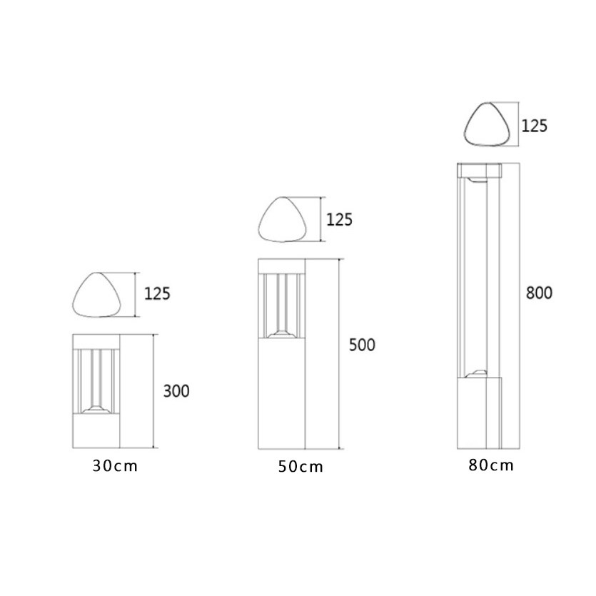 深灰三角庭園柱燈 IP65