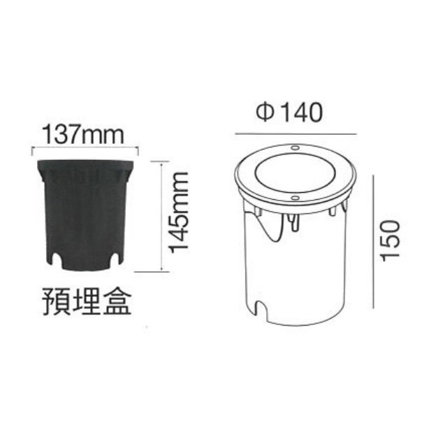 崁孔137x145 LED 12W 3000K 地底燈 IP66