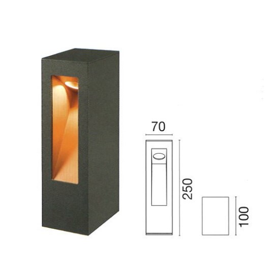 方框切面庭圓柱燈