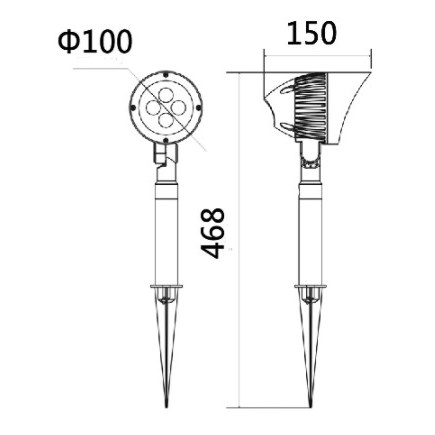 LED 深灰草皮插地燈 IP66