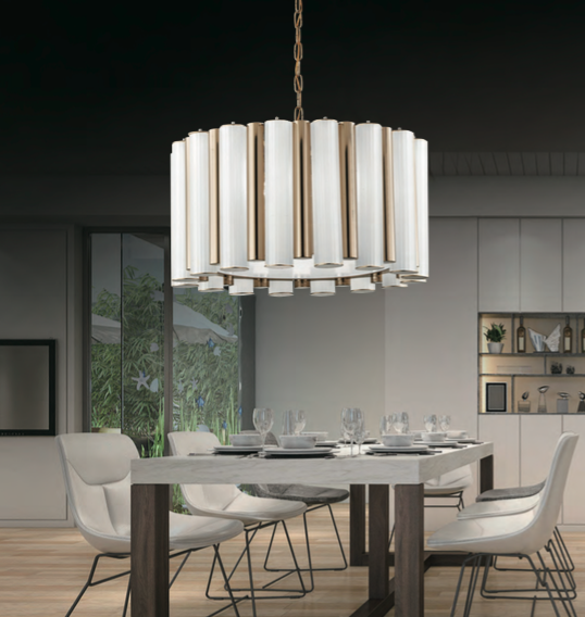 Chronos 白金雙管圓吊燈