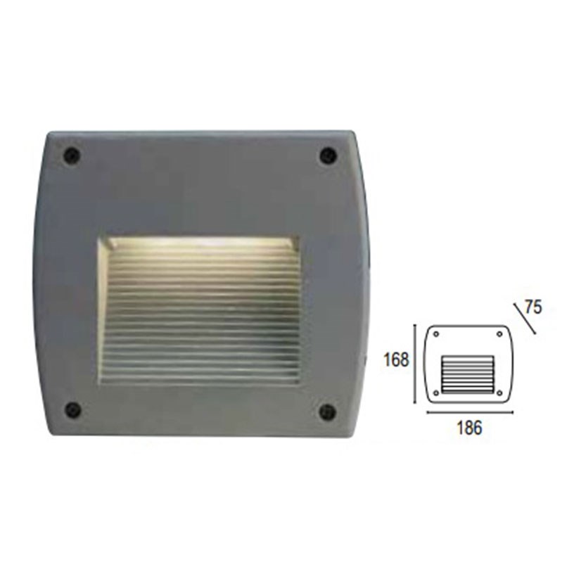 預埋盒160x160x85 LED 5W 3000K 戶外壁燈(崁入式)