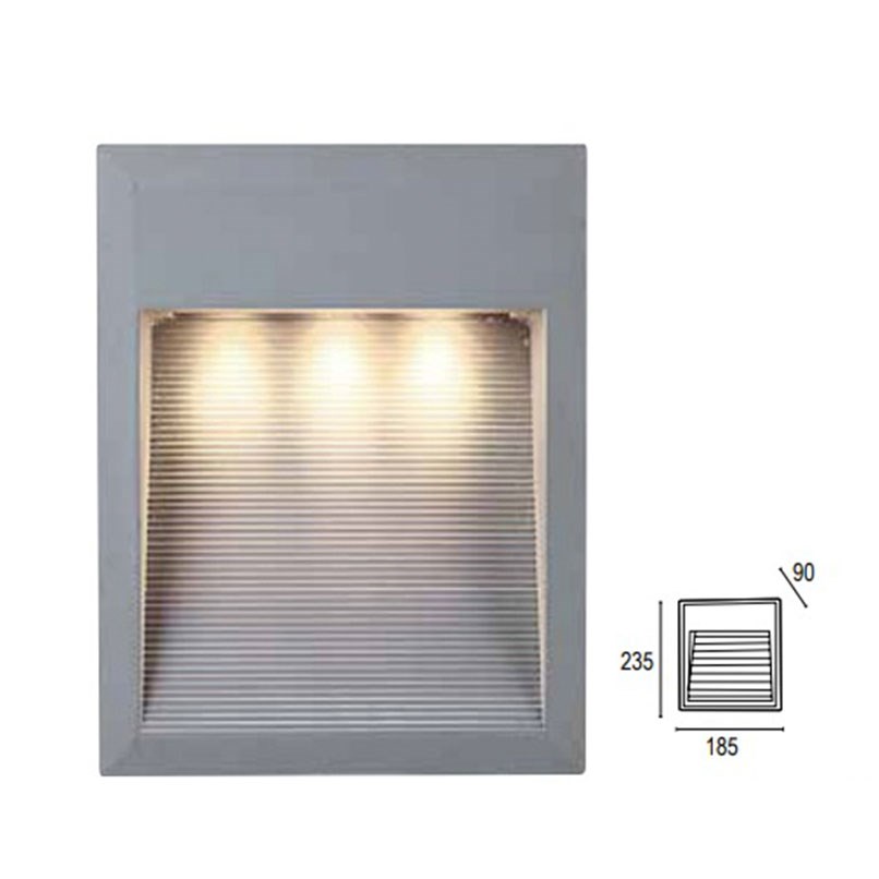 預埋盒180x225x96 LED 3W 3000K 戶外壁燈(崁入式)