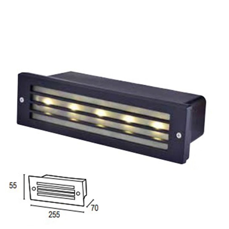 預埋盒255x45x80 LED 5W 3000K 戶外壁燈(崁入式) 