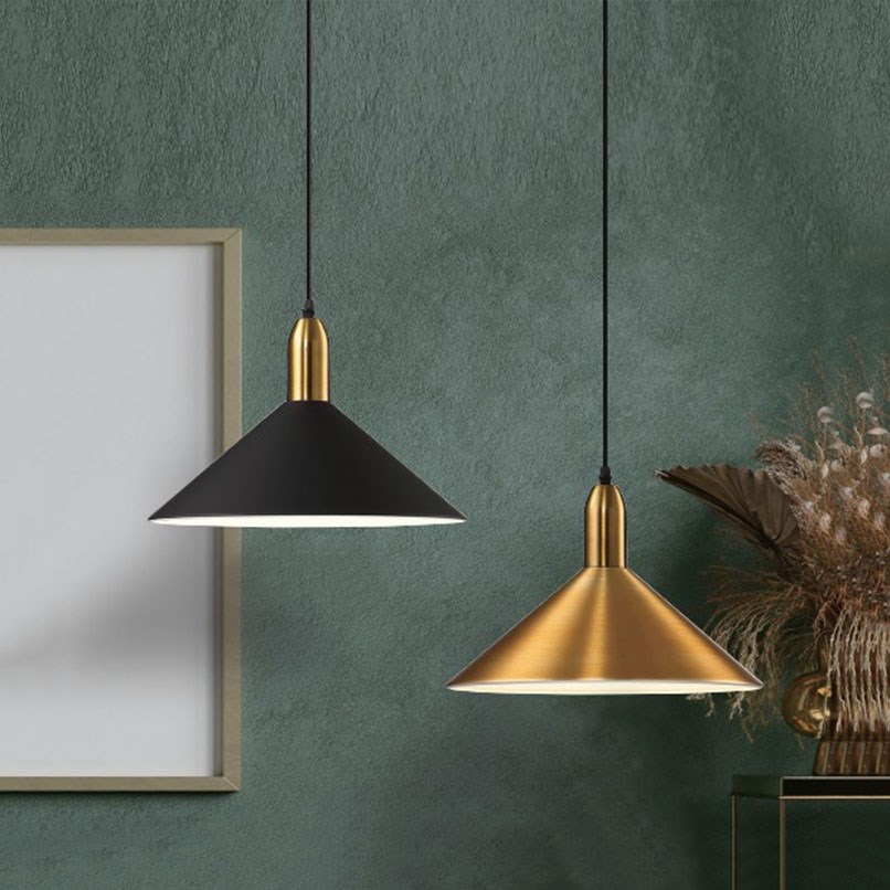 Kale 角錐金屬吊燈 黑/金