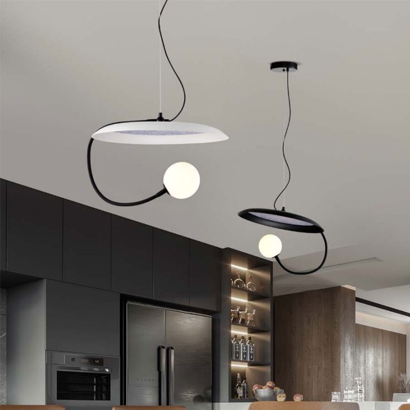 Sundial 旭日軟管吊燈 白/黑