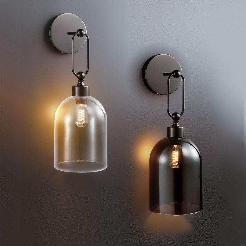Jube 雙層玻璃壁燈 清玻/黑玻