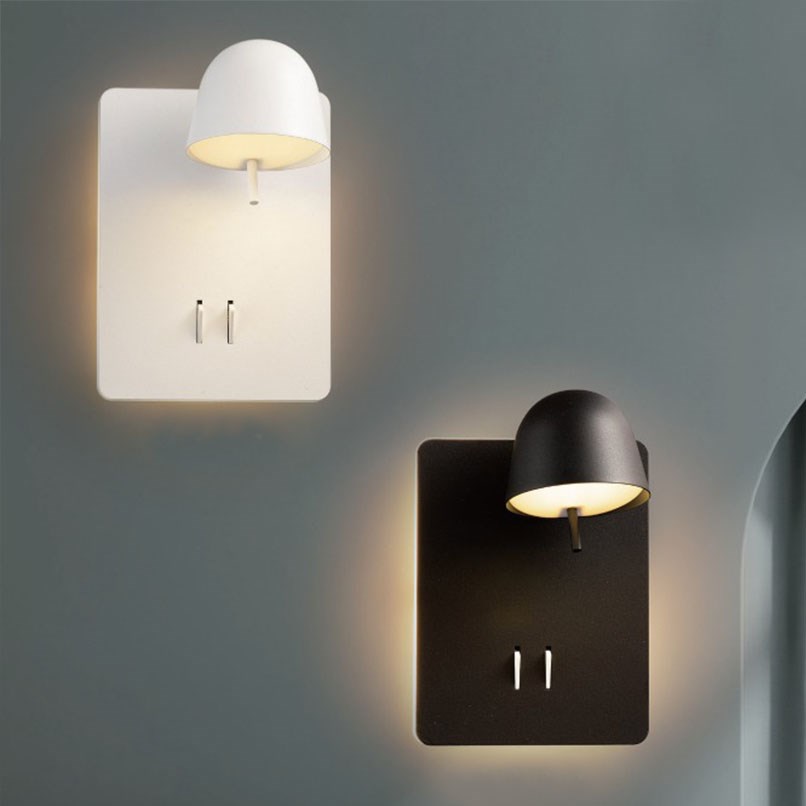 Greg 二段光圓帽壁燈 白/黑