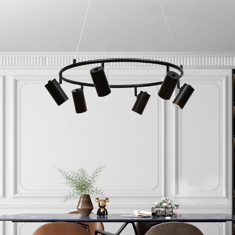 Landry 圓軌聚陣吊燈 黑/金