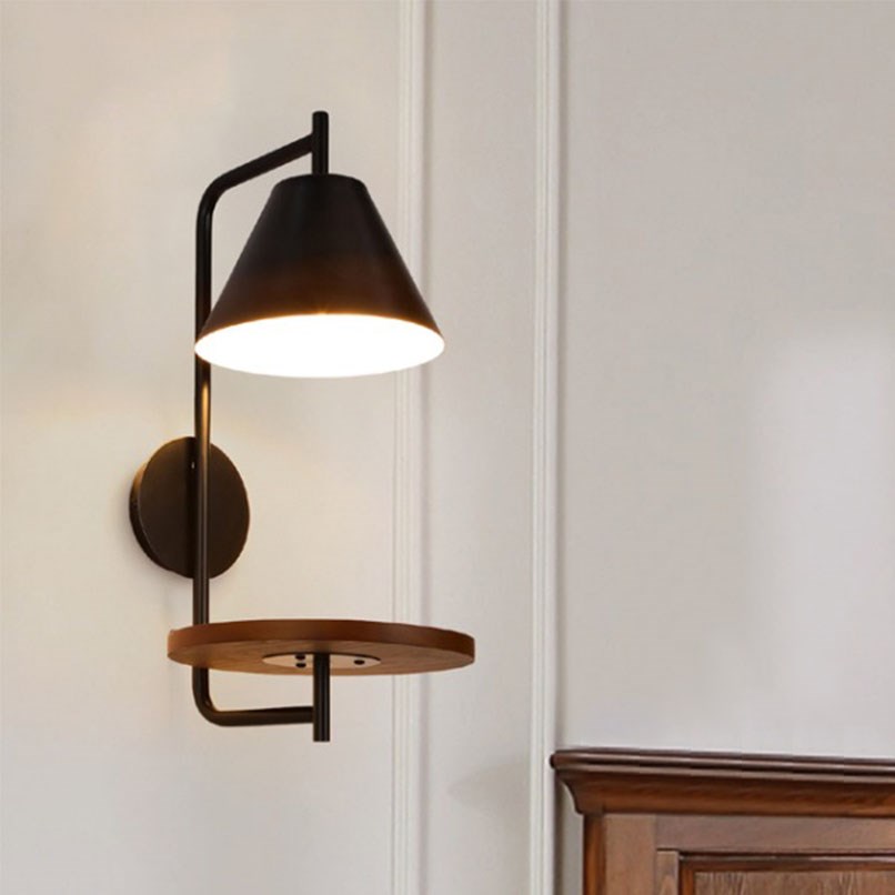 Cape 沿延圓台壁燈 白/黑