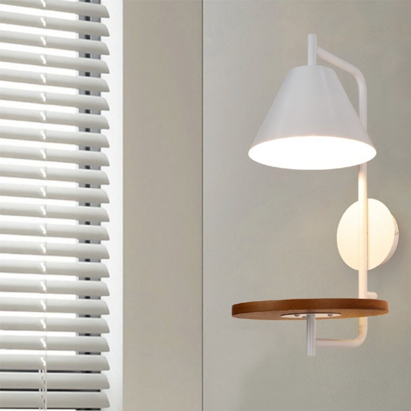 Cape 沿延圓台壁燈 白/黑