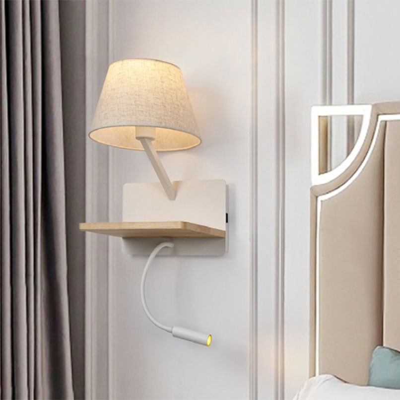 Lila 布紋雙頭壁燈 白/黑