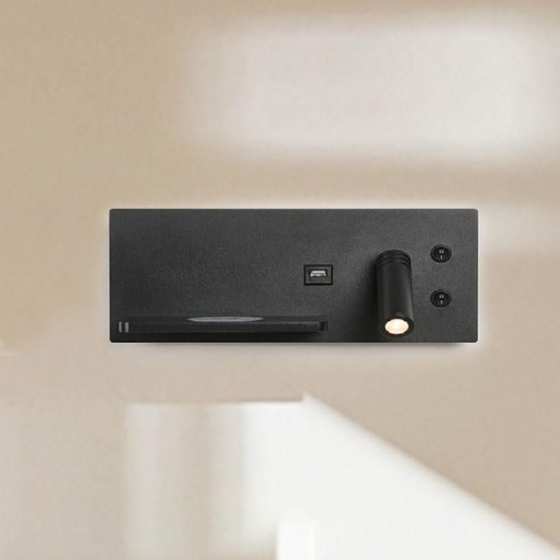 Bris USB充閱讀壁燈 黑/白