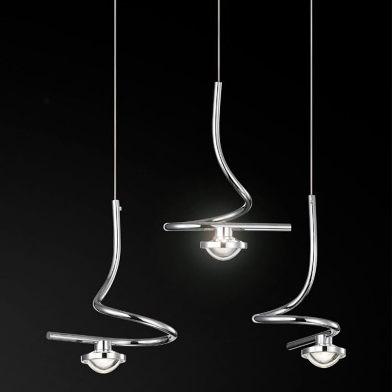 Serpentine 銀曲彎帶吊燈