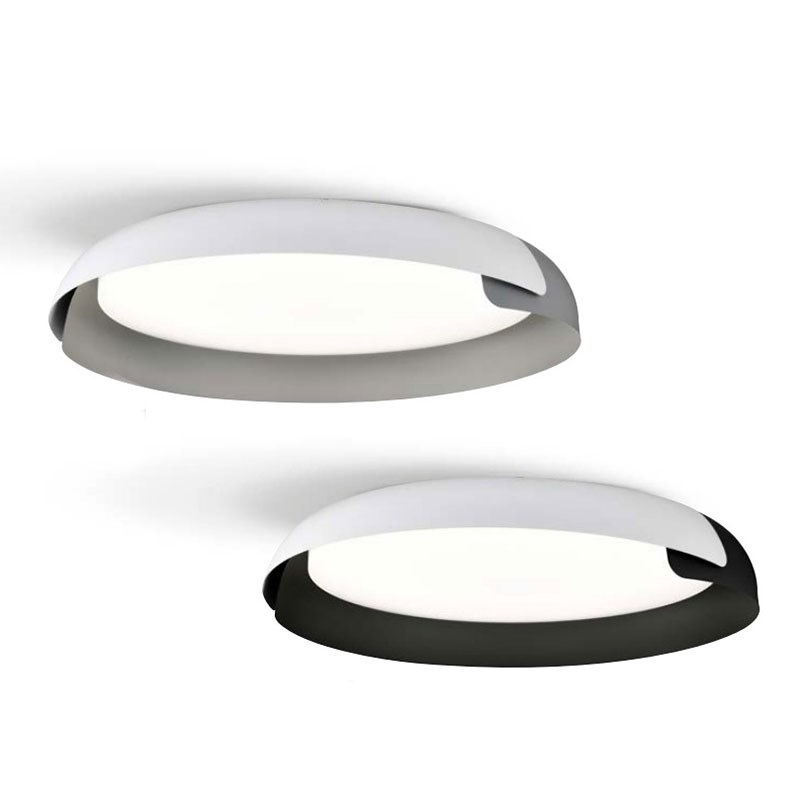 Duo 薄邊雙層吸頂燈 白灰/白黑/白木色