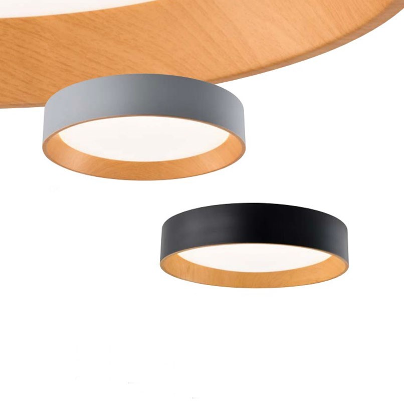 Beacon 極簡木印吸頂燈 灰/黑