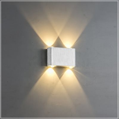 Cube拉絲紋 鏡射對稱壁燈