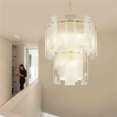 Guggenheim 柱狀流體 水晶吊燈