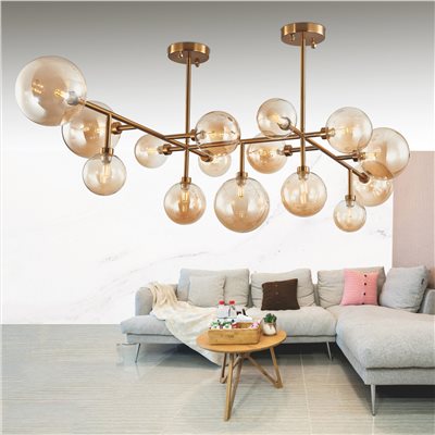 Oscar 現代珠光半吸頂燈 金/黑