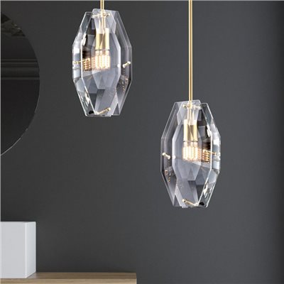 Salerno 八角黃銅水晶吊燈