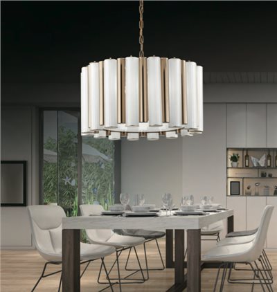 Chronos 白金雙管圓吊燈