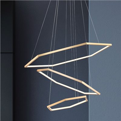 Lune 長六角三環吊燈