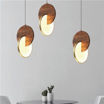 Parker 胡桃木圓形層次吊燈