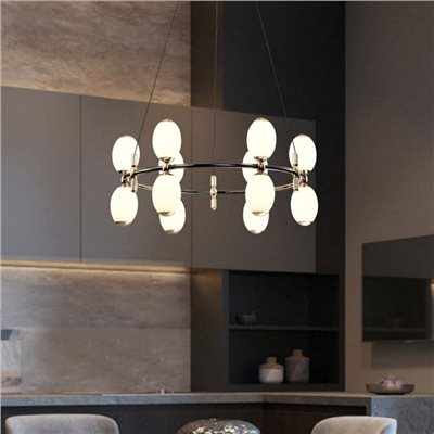 Aubry 雙層卵石圓吊燈