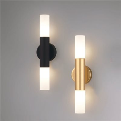 Parker 隱雅風管壁燈 黑/金