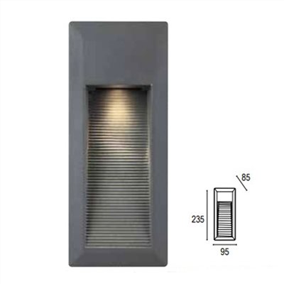預埋盒85x225x86 LED 1W 3000K 戶外壁燈(崁入式) 