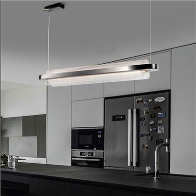 Yra 銀弧一體長吊燈