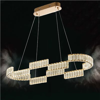 Carousel 菱格梯階橢圓水晶吊燈(調光調色)