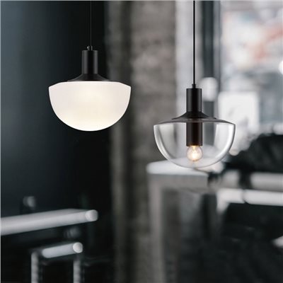 Lima 芎頂熏夕吊燈 奶白/清玻