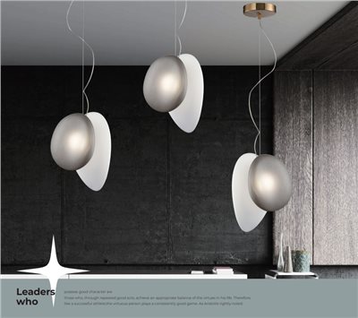 Cobble 噴沙卵石吊燈 銀白