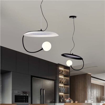 Sundial 旭日軟管吊燈 白/黑