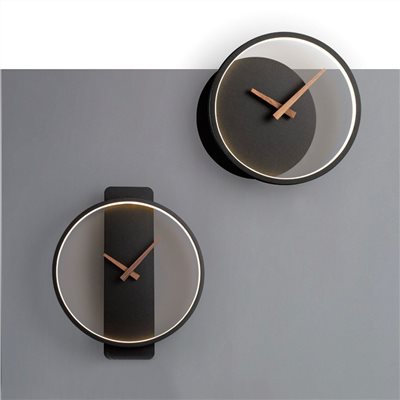 Basia 胡桃時鐘壁燈 方影/圓影