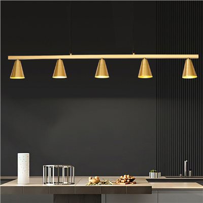 Eos 溫栗古錐長吊燈 金/黑