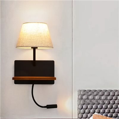 Lila 布紋雙頭壁燈 白/黑