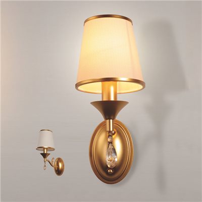 Dillon 圓橢水晶珠布罩壁燈