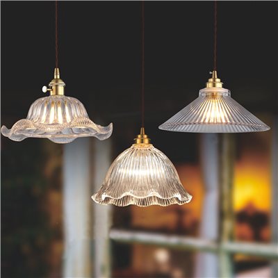 Flounce 法式捲邊 / 直紋玻璃吊燈