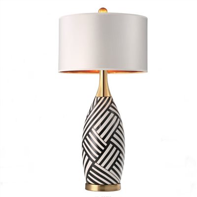Orson 黑白線條織紋桌燈